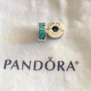 Pandora teal clips (x2)